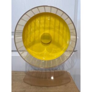 Niteangel Super-Silent Hamster Exercise Wheel Adjustable Stand Yellow Clear